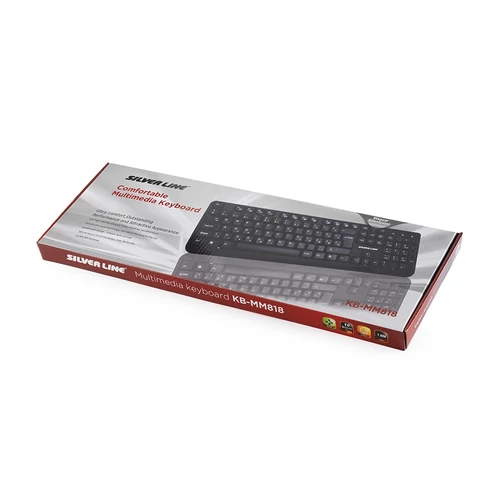 Silverline MM-KB818 HUN USB fekete multimédiás billentyűzet