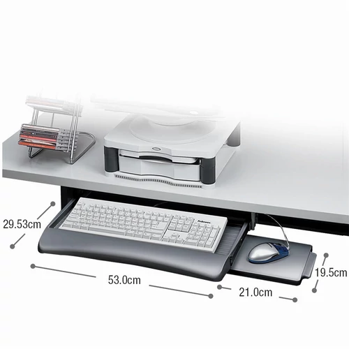 Billentyűzettartó, kihúzható, FELLOWES "Underdesk"