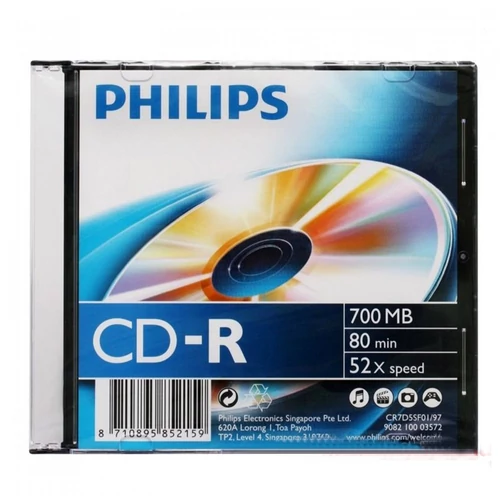 Philips CD-R80 52x Slim írható CD lemez