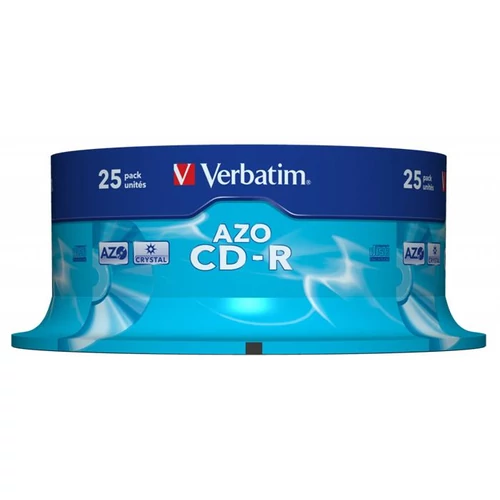VERBATIM CDV7052B25 CD-R Crystal cake box CD lemez 25db/csomag