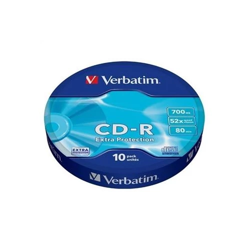 CD-R lemez, 700MB, 52x, 10 db, zsugor csomagolás, VERBATIM 