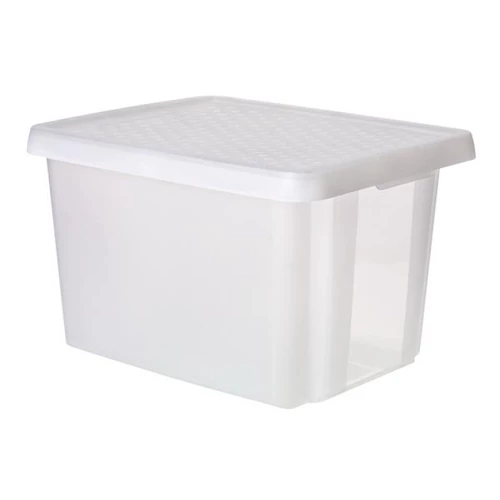 Tárolódoboz, tetővel, 45 l, áttetsző, CURVER 