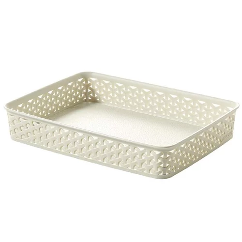 Rattan hatású kosár, A4, törtfehér, CURVER 