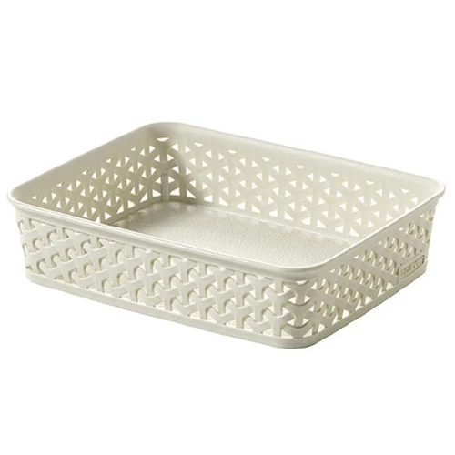 Rattan hatású kosár, A5, törtfehér, CURVER 