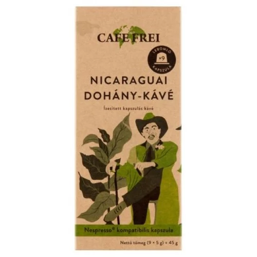 Kávékapszula, 9 db, CAFE FREI "Nicaraguai dohány"