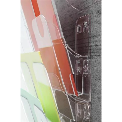 Prospektustartó, fali, álló, 6db, A4, DURABLE 