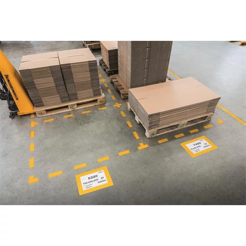 Padlójelölő ablak,sárga, A4, eltávolítható, DURABLE, 10db/cs