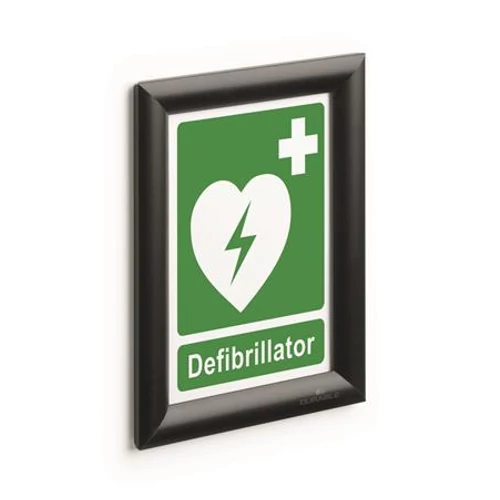 Posztertábla, fali, A5, alumínium keret, DURABLE, fekete