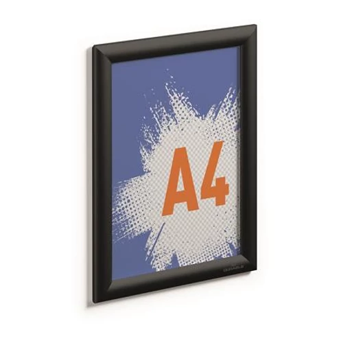 Posztertábla, fali, A4, alumínium keret, DURABLE, fekete