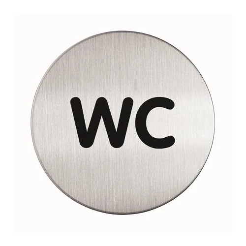 Piktogram, információs tábla, átmérő 83mm, WC Durable ezüst