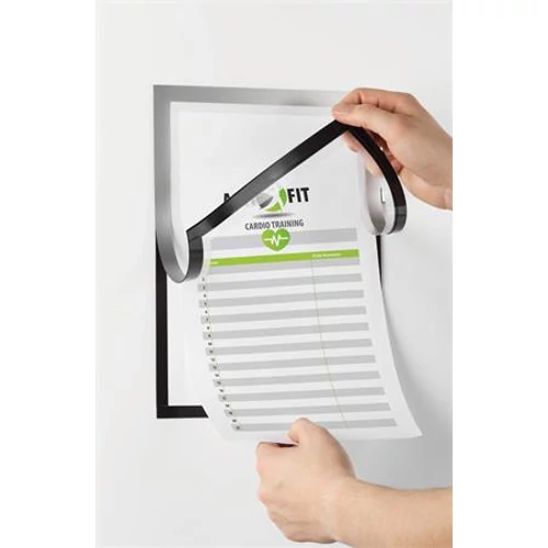 Mágneses tasak, A4, öntapadó, jegyzetelhető, DURABLE DURAFRAME® 
