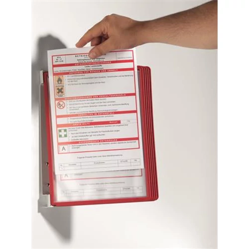 Bemutatótábla tartó, fali, 5 db bemutatótáblával, DURABLE 
