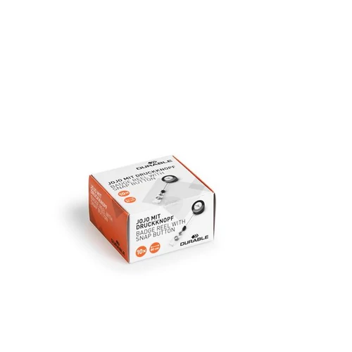 Azonosítókártya-tartó, kihúzható, patentos, DURABLE, fekete, 10db/cs