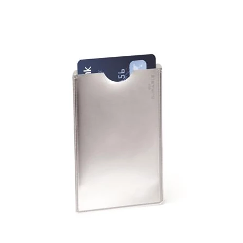 Bankkártyatartó, 1db-os, RFID védelemmel, DURABLE, ezüst, 10db/cs