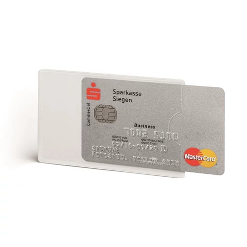 Bankkártyatartó, 1db-os, RFID védelemmel, DURABLE, áttetsző, 3db/cs