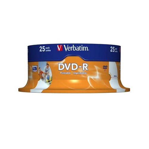 VERBATIM DVDV-16B25PP DVD-R cake box nyomtatható DVD lemez 25db/csomag