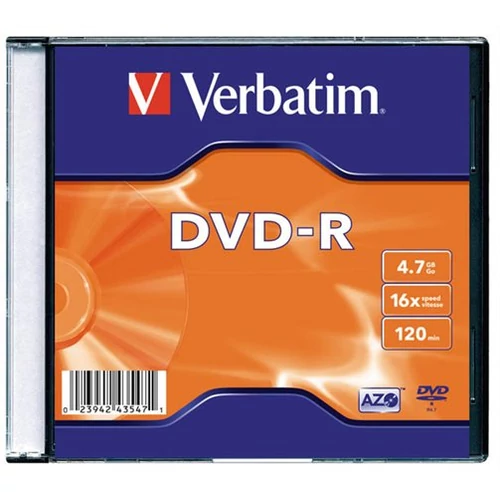 VERBATIM DVD-R 4.7GB 16X AZO vékony tokban