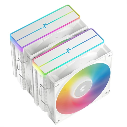DeepCool CPU Cooler - AG620 WH ARGB V2 (29,4 dB; max, 115,32 m3/h; 4pin csatlakozó, 6 db heatpipe, 12cm, PWM, fehér)