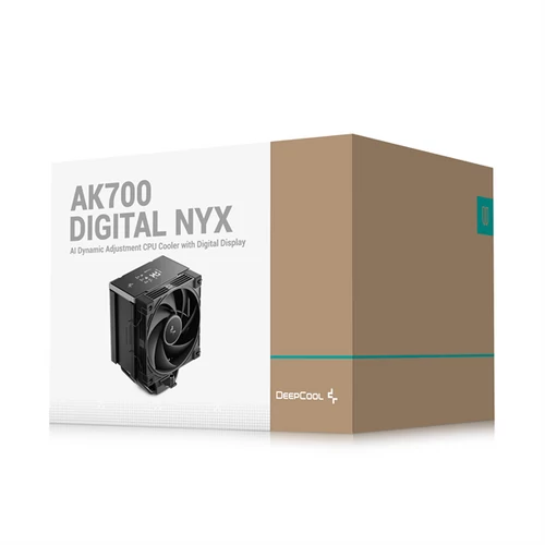 DeepCool CPU Cooler - AK700 DIGITAL NYX (28dB; max, 131,21 m3/h; 4pin csatlakozó, 7 db heatpipe, 12cm, PWM)