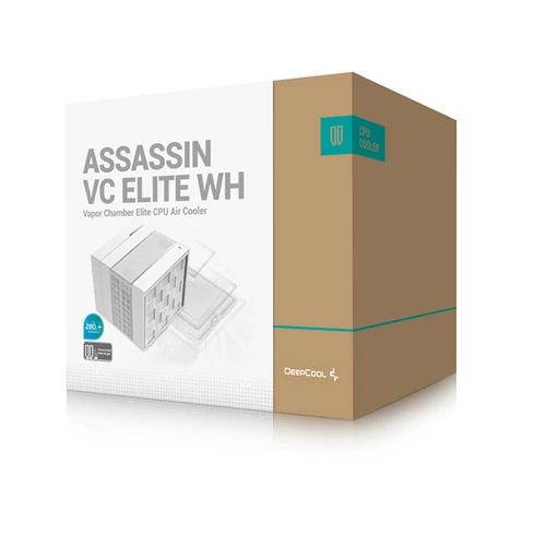 DeepCool CPU Cooler - ASSASSIN VC ELITE WH (max. 20,5dB; 104,06 m3/h; 4pin, 7 db heatpipe, 1x12cm, 1x14cm, PWM)