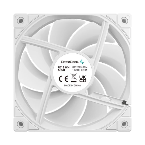 DeepCool Cooler 12cm - FD12 ARGB WH( (3in1) (27,6dB; max. 109,07 m3/h; 3pin csat; hydro bearing, ház hűtésre, PWM, fehé)