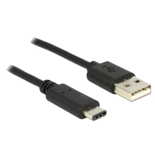 Delock 1m USB Type-C 2.0 apa - USB 2.0 A típusú apa fekete kábel
