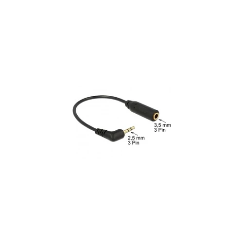 DeLock Audio Cable Stereo jack 2,5mm 3 pin male angled > Stereo jack 3,5mm 3 pin female