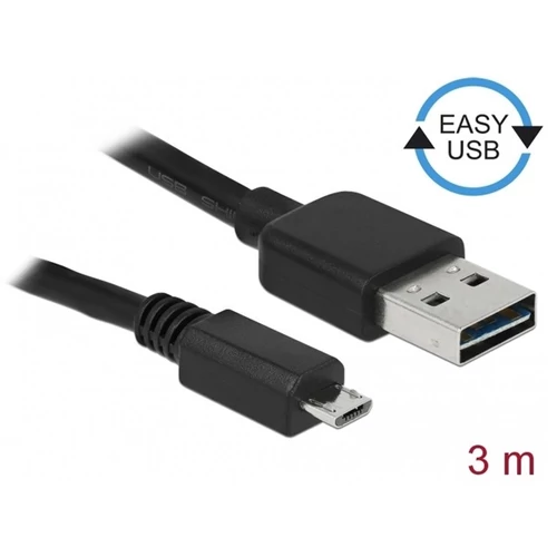 DeLock EASY-USB 2.0 Type-A male > USB 2.0 Type Micro-B male Cable 3m Black