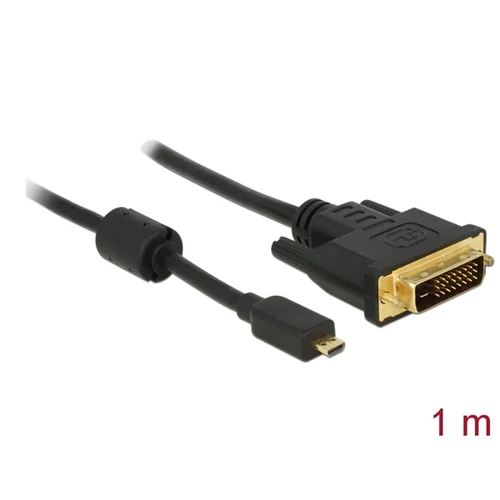 DeLock HDMI cable Micro-D male > DVI-D (Dual Link) male 1m