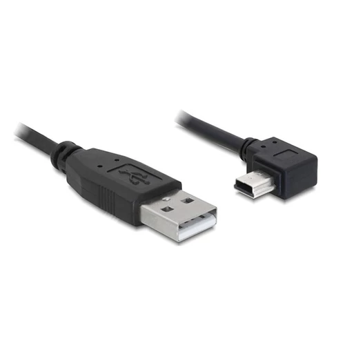 Delock USB 2.0-A apa - USB mini-B 5 tűs könyök apa átalakító kábel, 3m
