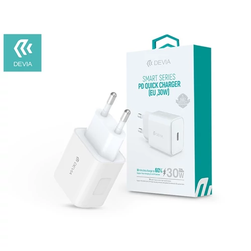 Devia ST354861 Type-C bemenettel - 30W - Devia Smart PD3.0 Quick Charger hálózati töltő adapter