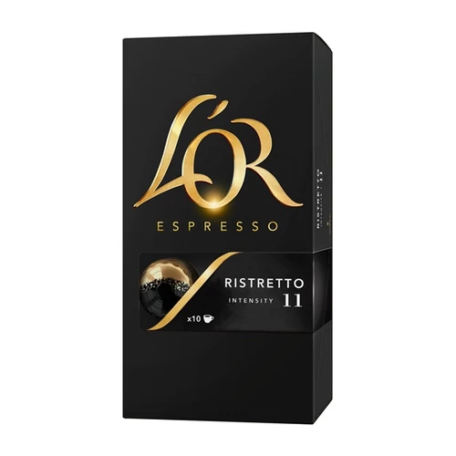 Kávékapszula, 10 db, JACOBS DOUWE EGBERTS "L`OR Ristretto"
