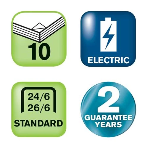Tűzőgép, elektromos, 24/6, 26/6, 10 lap, RAPID 