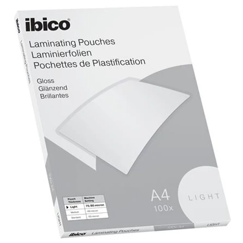 Meleglamináló fólia, 80 mikron, A4, fényes, IBICO 