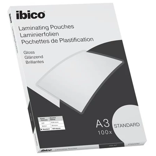 Meleglamináló fólia, 125 mikron, A3, fényes, IBICO 