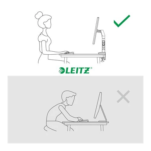 Leitz Ergo sötétszürke helytakarékos monitorkar
