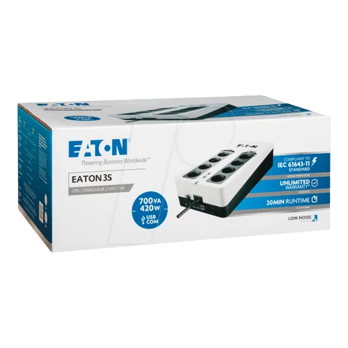 EATON 3S 700 DIN 420W fekete-fehér szünetmentes tápegység