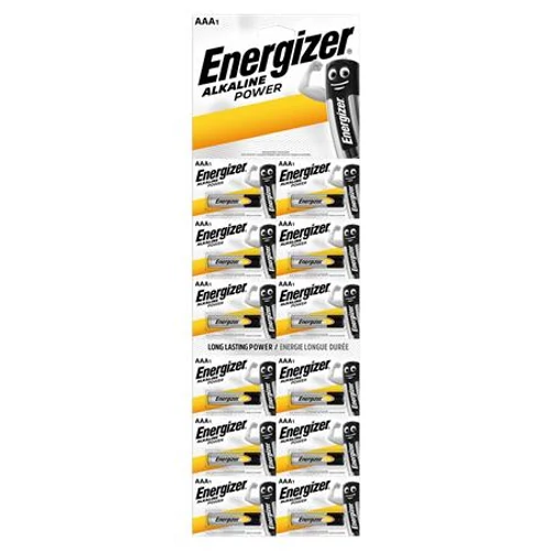 Elem, AAA mikro, 12 db, egyesével téphető, ENERGIZER "Alkaline Power Kartella"