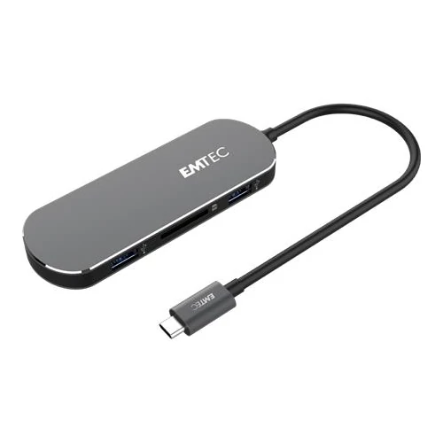 USB elosztó-HUB, USB-C/USB 3.1/HDMI/SD kártya, EMTEC 