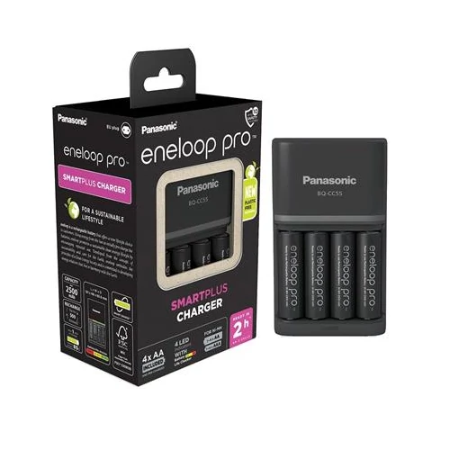 Panasonic Eneloop K-KJ55HCD40E AA 2500mAh gyors akkutöltő +4xAA akku
