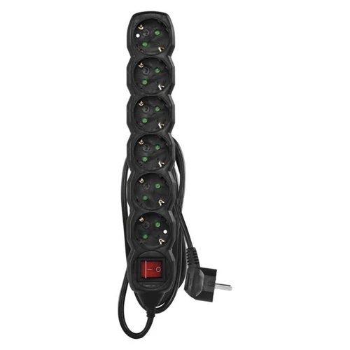 EMOS PC1621R 6 aljzat 1,5méter 1,5mm2 kapcsolós fehér hosszabbító
