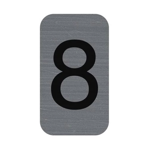 Információs tábla, öntapadó, 2,5x4,4 cm, alumíniumhatású, EXACOMPTA, 8-as