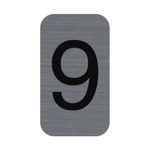 Információs tábla, öntapadó, 2,5x4,4 cm, alumíniumhatású, EXACOMPTA, 9-es