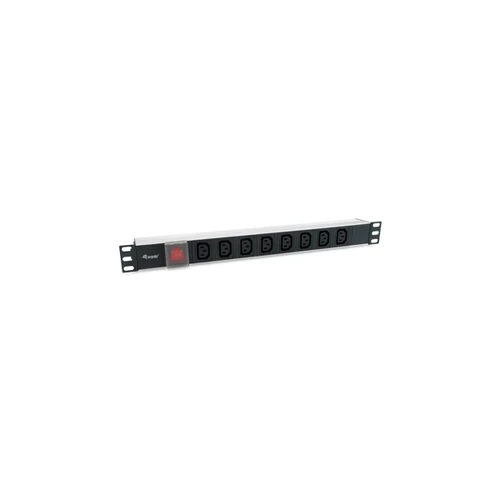 Equip Rack Kiegészítő - 333310 (Hálózati elosztó (PDU), 1U(19"), C14, 8 x IEC C13, Max.: 2500W, alumunium, fekete)
