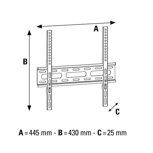 Hama 108770 fix 400x400 fekete falitartó