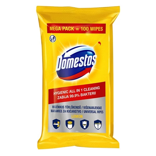 Nedves törlőkendő, 100 db, DOMESTOS 
