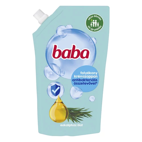 Folyékony szappan utántöltő, 0,5 l, BABA, teafaolajjal