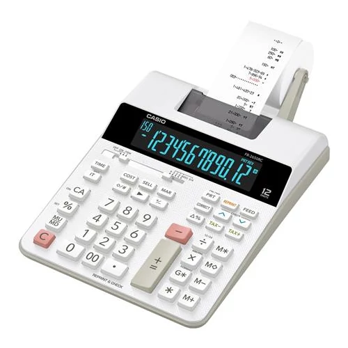 Számológép, szalagos, 12 számjegy, 2 színű nyomtató, CASIO 