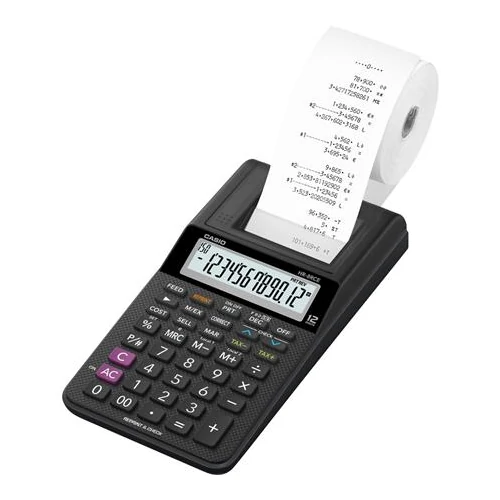Számológép, szalagos, 12 számjegy, 1 színű nyomtató, CASIO 