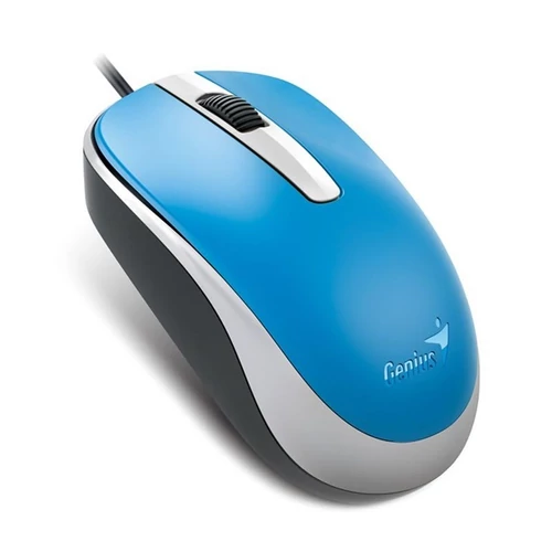 Egér, vezetékes, optikai, normál méret, USB, GENIUS "DX-120", kék